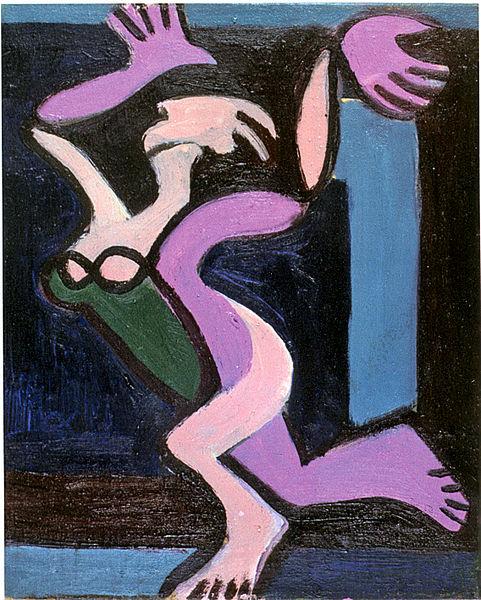 Ernst Ludwig Kirchner Dancing female nude, Gret Palucca Norge oil painting art